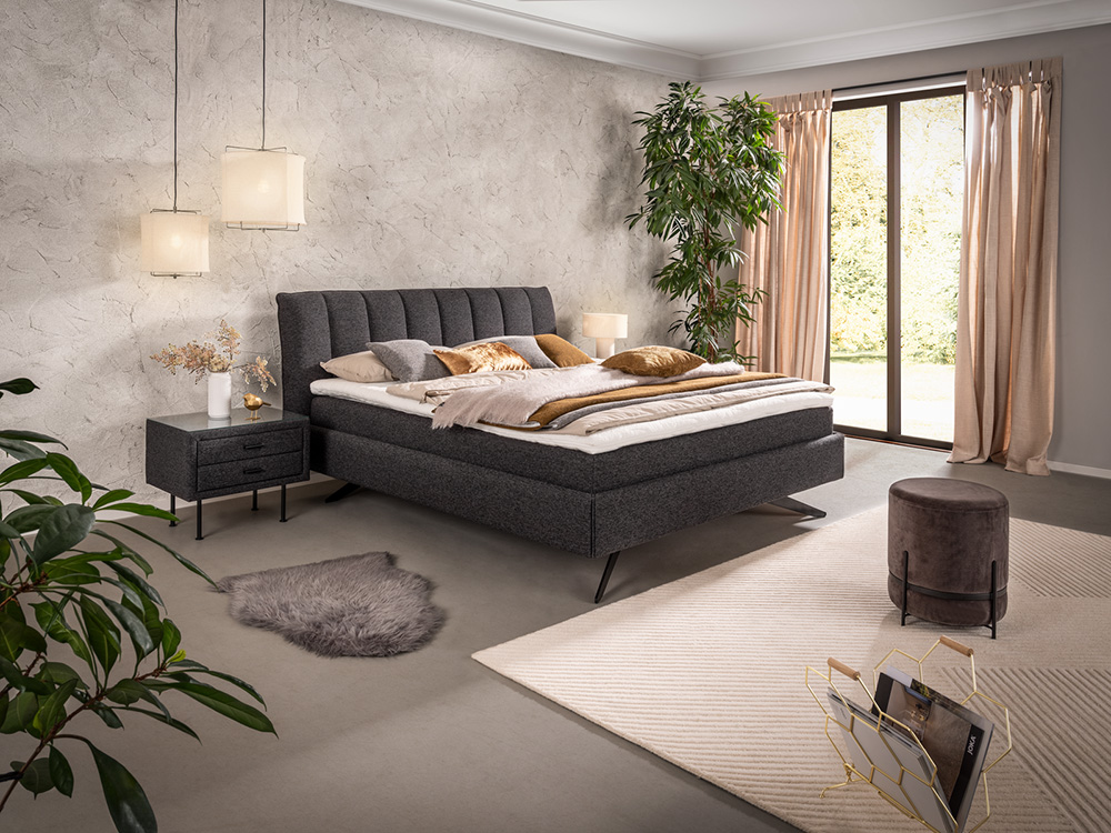Boxspringbett DECURO in dunkelgrau