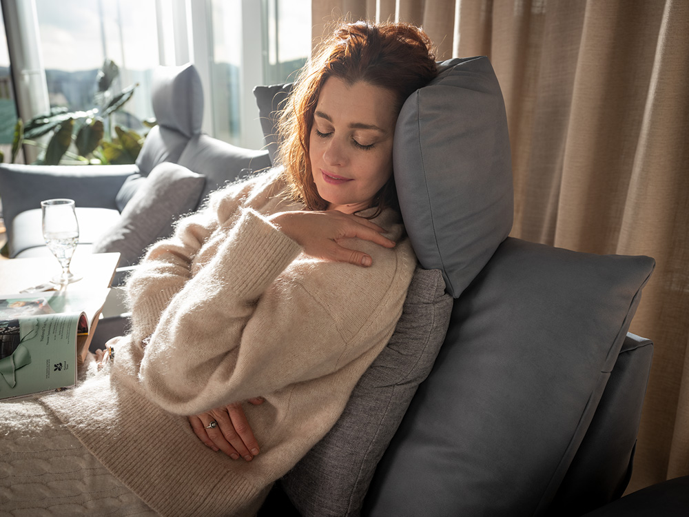 Verstellbare Nackenstützen bei Sofa SALVIA