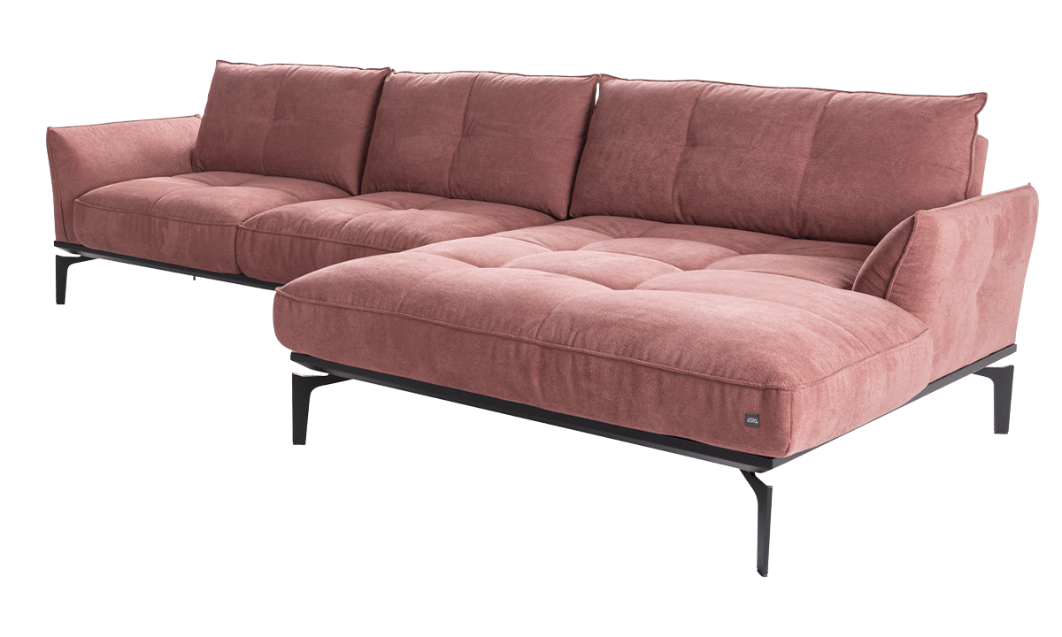 Gemütliche Wohnlandschaft Caltha in einem zarten Rosé