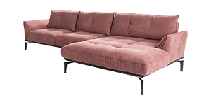 Freigestelltes rosa Sofa