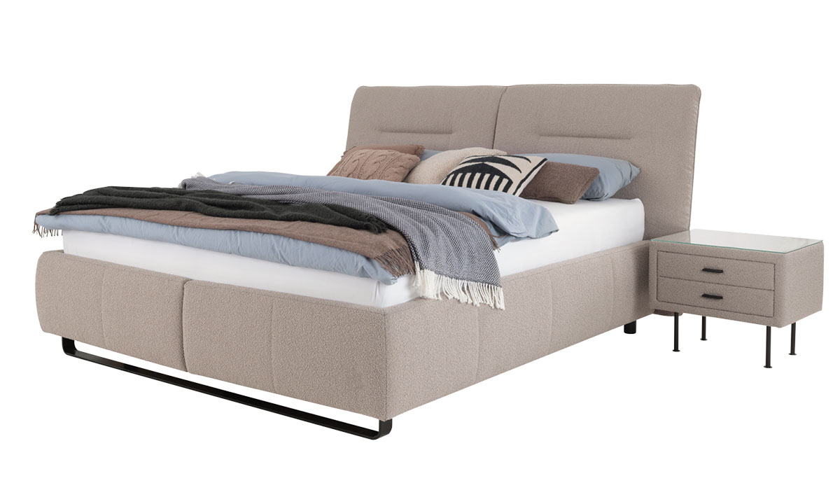 ADA . Mindful Living LEPIDA Bett mit passendem Nachttisch – Komplett in Österreich und Europa gefertigt für achtsames Wohnen und gesunde Entspannung