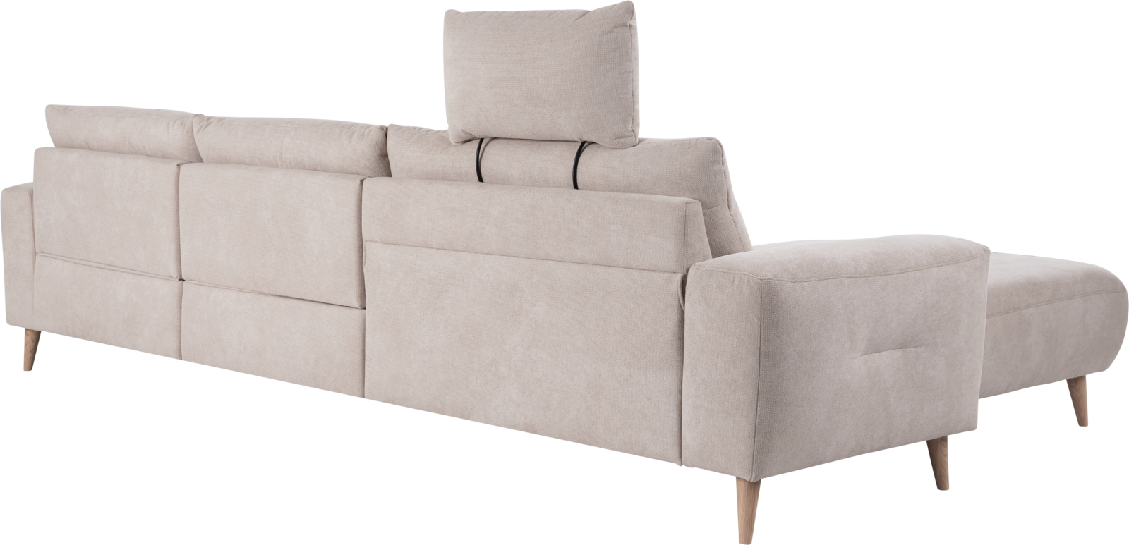 beige sofa ALIKA by ADA Möbel with wooden feet in Scandi style