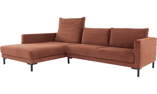 Couch VALENTINO in rostbraun und Cord von ADA Möbel