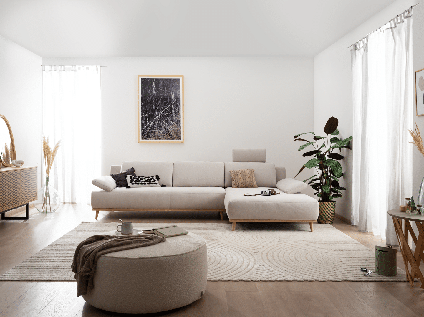 Wohnlandschaft Tivoli mit beigem Stoff