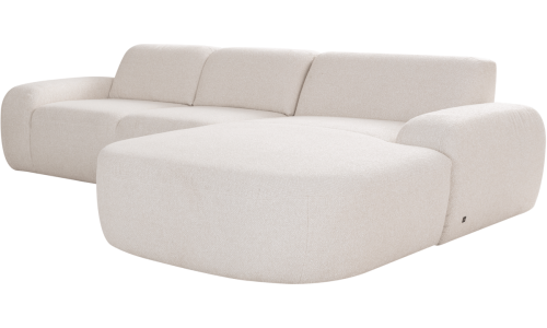 ADA Sofa Dalea mit Chaiselongue in hellbeigem Stoff